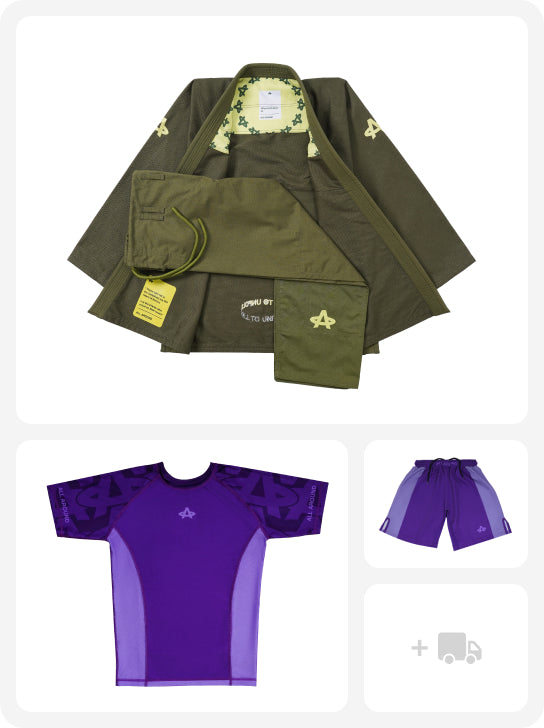 Odyssey Olive Gi + Plush Purple No Gi set