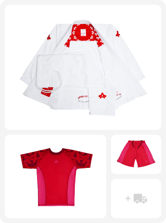 Wily White Gi + Radiant Red No Gi set